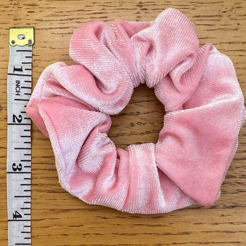 Pink Velvet Scrunchie for Kids